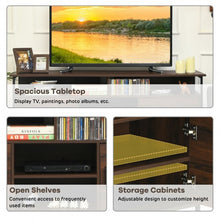 Load image into Gallery viewer, 58" Wood TV Stand Entertainment Media Center Console with Storage Cabinet