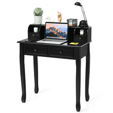 Load image into Gallery viewer, Removable Floating Organizer 2-Tier Mission Home Computer Vanity Desk-Black