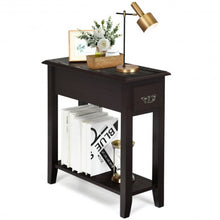 Load image into Gallery viewer, 2 Tier End Bedside Sofa Side Table Narrow Nightstand-Espresso