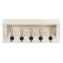 Load image into Gallery viewer, Rustic Wooden Wall-Mounted Entryway Hanging Shelf-White