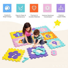 Load image into Gallery viewer, 75 Pieces Baby Foam Interlocking Play Mat with Fence with Detachable Numbers