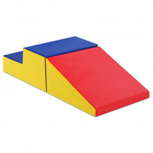 Load image into Gallery viewer, 2 Pcs Soft Foam Indoor Toddler Climb Slide Activity Play Set -Blue