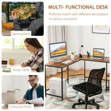 Load image into Gallery viewer, L Shaped Corner Computer Desk with Storage Shelves for Home Office Work-Brown