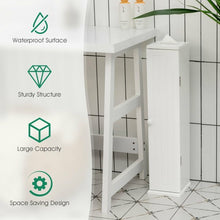 Load image into Gallery viewer, Free Standing Toilet Paper Holder with 4 Shelves and Top Slot for Bathroom-White