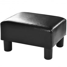 Load image into Gallery viewer, Small PU Leather Rectangular Seat Ottoman Footstool-Black