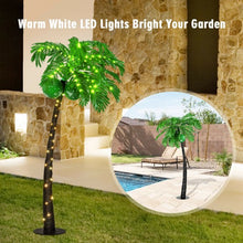 Load image into Gallery viewer, 5 ft Artificial Lighted Palm Tree with LED Lights and Metal Base