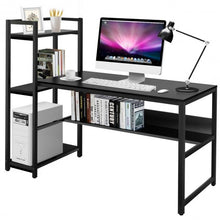 Load image into Gallery viewer, 59" Computer Desk Home Office Workstation 4-Tier Storage Shelves-Black