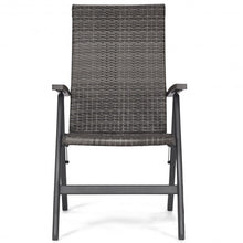 Load image into Gallery viewer, 2 pcs Rattan Folding Reclining  Outdoor Wicker Portable Chairs