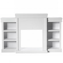 Load image into Gallery viewer, 70" Modern Fireplace Media Entertainment Center with Bookcase-White