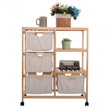 Load image into Gallery viewer, 2 Section Storage Shelf Unit with 4 Fabric Drawers