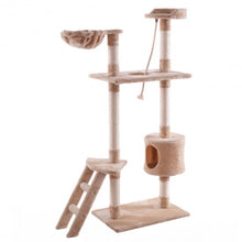 Load image into Gallery viewer, 60" Tower Condo Scratcher Kitten Pet Hammock Cat Tree-Beige