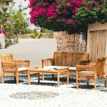 Load image into Gallery viewer, 4 Pcs Outdoor Acacia Wood Sofa Furniture Set