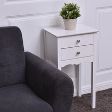 Load image into Gallery viewer, Side Table End Accent Table w/ 2 Drawers-White