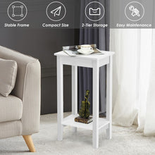 Load image into Gallery viewer, 2-Tier Nightstand End Side Wooden Legs Table for Bedroom-White