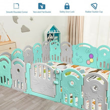 Load image into Gallery viewer, 20-Panel Playpen with Music Box & Basketball Hoop-Light Green