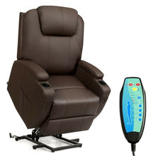 Load image into Gallery viewer, Electric Lift Power Recliner Heated Vibration Massage Chair-Coffee