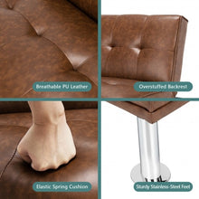 Load image into Gallery viewer, Single Sofa Lounge Chair with Metal Legs and Adjustable Backrest-Brown