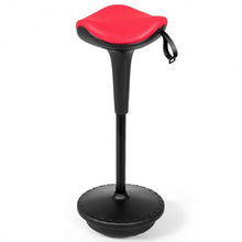 Load image into Gallery viewer, Adjustable Swivel Sitting Balance Wobble Stool Standing Desk Chair-Red
