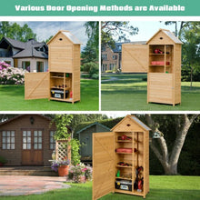 Load image into Gallery viewer, Wooden Outdoor Lockable Garden Tool Storage