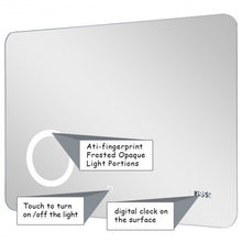 Load image into Gallery viewer, LED Touch Button Wall-Mounted Makeup Mirror w/ Clock