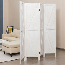 Load image into Gallery viewer, 4 Panels Folding Wooden Room Divider-White