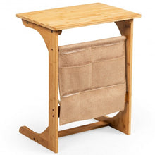Load image into Gallery viewer, Bamboo Sofa Table End Table Bedside Table with Storage Bag