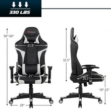 Load image into Gallery viewer, Reclining Swive Massage Gaming Chair-White