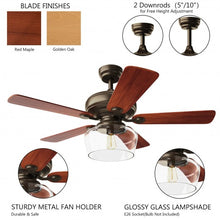 Load image into Gallery viewer, 52" Vintage Ceiling Fan Light with Remote Control Reversible Blades Home Indoor