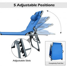 Load image into Gallery viewer, Folding Chaise Lounge Chair Bed Adjustable Outdoor Patio Beach-Blue