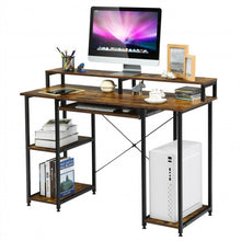 Load image into Gallery viewer, 47" Computer Desk Writing Study Table with Keyboard Tray and Monitor Stand