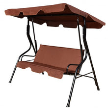 Load image into Gallery viewer, 3 Seats Patio Canopy Swing-coffee