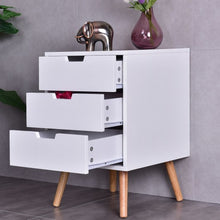 Load image into Gallery viewer, White Wood Side End Table Nightstand