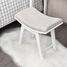 Load image into Gallery viewer, Modern Dressing Makeup Stool with Concave Seat Rubberwood Legs-White