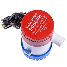 Load image into Gallery viewer, 12V 2.0A 500 GPH Electric Bilge Pump Marine Boat Yacht Submersible 3/4" Hose