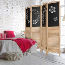 Load image into Gallery viewer, 4-Panel Folding Privacy Room Divider Screen with Chalkboard