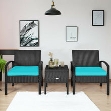 Load image into Gallery viewer, 3 Piece Patio Furniture Set PE Rattan Wicker Sofa Set with Washable Cushion-TU