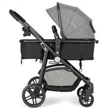 Load image into Gallery viewer, 2-in-1 Foldable Pushchair Newborn Infant Baby Stroller-Gray