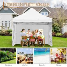 Load image into Gallery viewer, 10x10ft Pop up Gazebo with 4 Height and Adjust Folding Awning -White