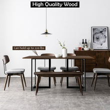Load image into Gallery viewer, 6 Person Industrial Dining Table Rectangular Kitchen Table with Metal Frame-DB