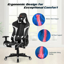 Load image into Gallery viewer, Reclining Swive Massage Gaming Chair-White