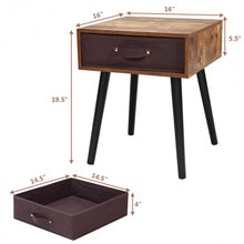 Load image into Gallery viewer, Mid-Century End Accent Bedside Table-Brown