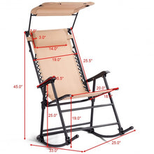 Load image into Gallery viewer, Zero Gravity Folding Rocking Chair Rocker Porch-Beige