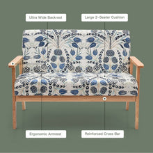 Load image into Gallery viewer, Modern Fabric Loveseat Sofa Couch Upholstered 2-Seat Armchair-Dark Blue