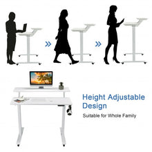 Load image into Gallery viewer, Electric 2-Tier Standing Desk Mobile Sit Stand Desk Height Adjustable-White