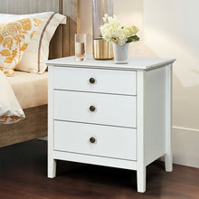 Load image into Gallery viewer, Nightstand Beside End Side Table Organizer with 3 Drawers-White