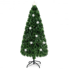 Load image into Gallery viewer, LED Optic Artificial Christmas Tree with Snowflakes-6'
