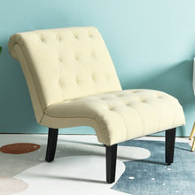 Load image into Gallery viewer, Upholstered Tufted Lounge Chair with Wood Leg-Beige