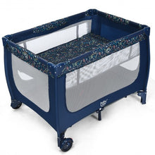 Load image into Gallery viewer, Portable Baby Playpen with Mattress Foldable Design-Blue