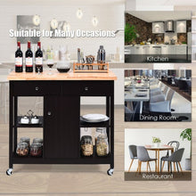 Load image into Gallery viewer, Rolling Kitchen Trolley Island Utility Cart Storage Shelf-Deep Brown