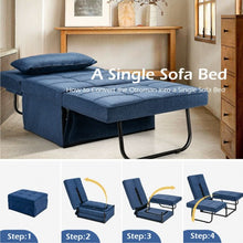Load image into Gallery viewer, Sofa Bed 4 in 1 Multi-Function Convertible Sleeper Folding footstool-Blue